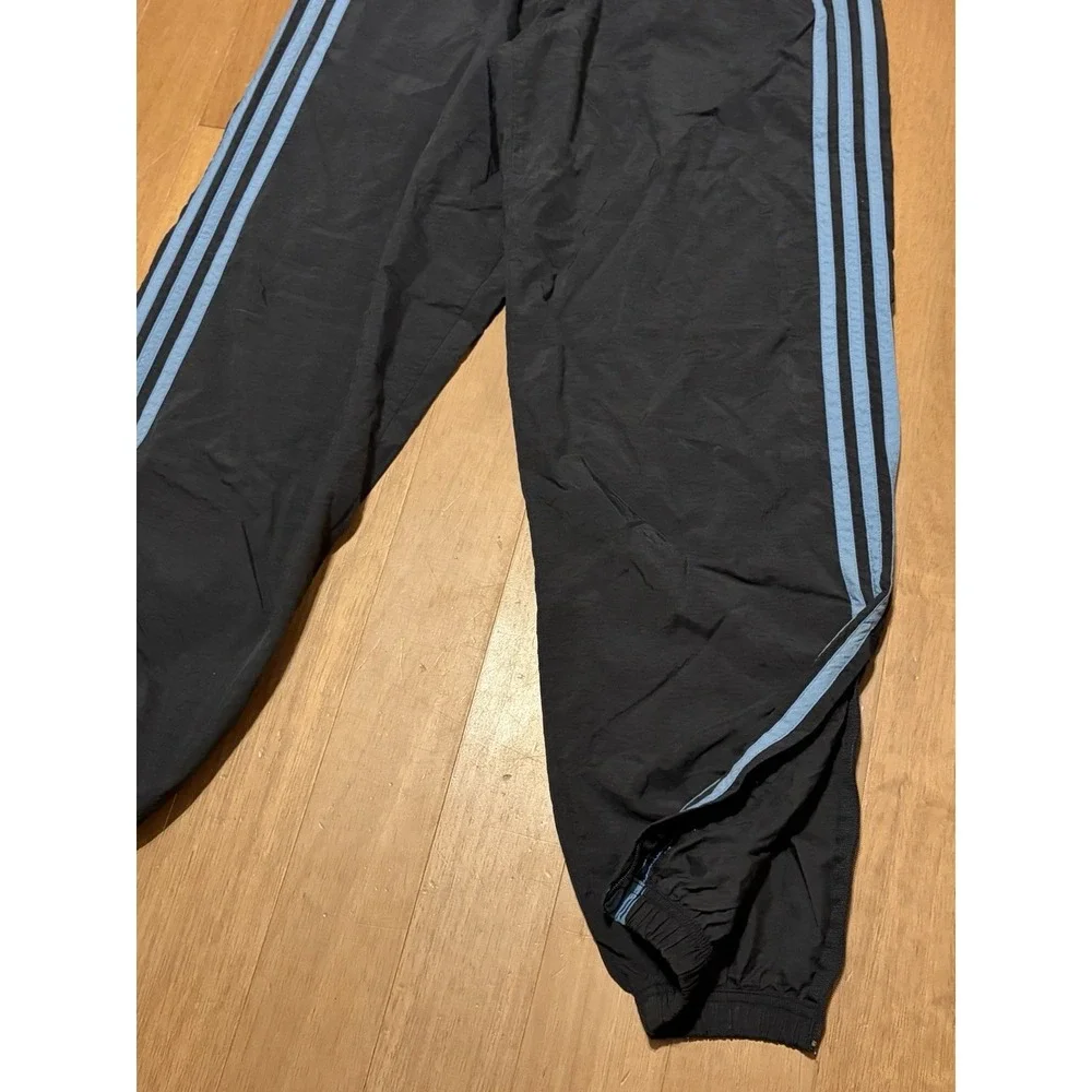 Vintage Adidas Nylon Pants Track Men's MEDIUM 80s Sweatpants Satin Shiny Retro